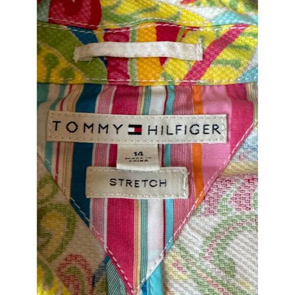 Tommy Hilfiger Tropical Floral Print Suit Set Jacket Pants Colorful Size 14 VTG - Picture 5 of 10